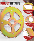 60 Tooth Mini Bike Sprocket For 40 41 420 Chain With 37mm Bore And 6 Hole Mount Rear Sprocket Fit For Coleman CT100U CC100X Baja Doodle Bug DB30 Mega Moto MMB105 And Similar Mini Bike Engines, shown with design and compatibility features