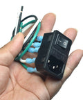 2 Pack Heavy Duty Large Current Inlet Male Power Socket 15A 250V With 7 Pin Black Housing, UL1015 14AWG Cable in hand