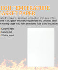 High-temperature gasket paper sheet, ceramic fiber insulation, white 7x10x1/8 in, 4 pcs