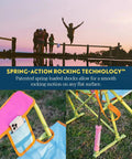 Sweet Tea Comfort Pro Rocker Outdoor Rocking Chair with shoulder strap and spring-action shocks for smooth rocking outdoors.