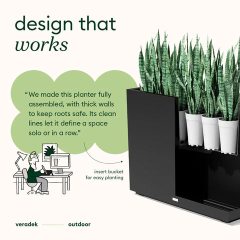 Span Plastic Planter Tall Rectangular Set For Indoor And Outdoor Patios No Tools Needed Ready To Use Out Of The Box All Weather Durable