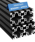 Stacked European Standard 4040 Aluminum Extrusion V Slot 4 Pack 800mm Length Anodized Black Rail for 3D Printer and DIY Projects