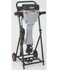 Heavy Duty Breaker Hammer Kit With Cart 15 Amp Motor 110V Power on a rolling cart with anti-vibration handles for concrete smashing.