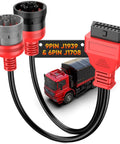 Beefed Up Heavy Duty Diesel Truck OBD To Type 2 Split Cable With 9 Pin J1939 and 6 Pin J1708 Connectors for diagnostics