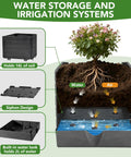 Diagram of 2 Pack Raised Garden Bed Planter Box With Trellis, 57 Inch Self Watering Tomato Planters showing water and air flow system.