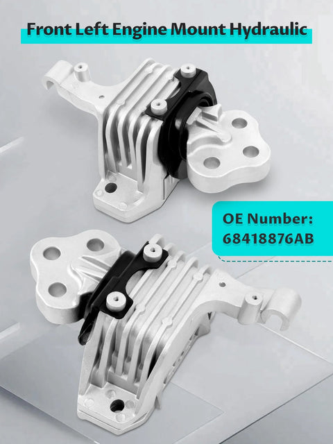 Front view of hydraulic engine mount, part of Three Piece Engine And Transmission Mounts Set For 2014 Through 2021 Cherokee