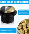 Matte Black Tub Drain Kit With Brass Tip Toe Bathtub Drain Trim Set And Two Hole Overflow Cover, Heavy Duty Universal Fit