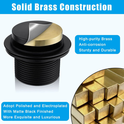 Matte Black Tub Drain Kit With Brass Tip Toe Bathtub Drain Trim Set And Two Hole Overflow Cover, Heavy Duty Universal Fit
