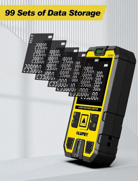 Laser Distance Meter With Bubble Levels And Backlit LCD IP54 Waterproof Portable Digital Distance Finder 0.2s Fast Measurement Up To 328 Feet For construction