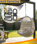 Rock Solid Black 304 Stainless Steel Swivel Ring With Twist Resistant Dual Snap Hooks And Smooth Action Rotation For Tree Swing Hammock Heavy Duty Rigging M8 Size with hanging swing chair
