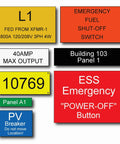 Engraved Electrical Panel Labels For Breaker Boxes And Electric Meters, Phenolic Plastic Tags With Peel And Stick Adhesive.