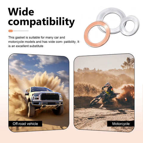 Heavy Duty 100 Piece Oil Drain Plug Crush Washer Kit Multi Size Gasket Set M10 M12 M14 M16 M18 Aluminum Copper Mixed Gaskets