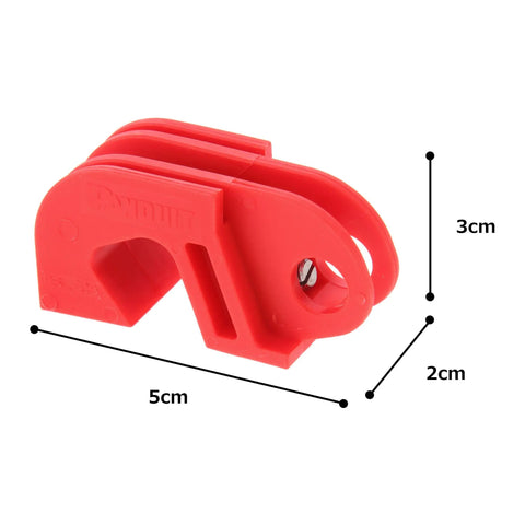 Red Nylon Universal Circuit Breaker Lockout For Safe Lockout And Quick Off measuring 5cm by 2cm by 3cm
