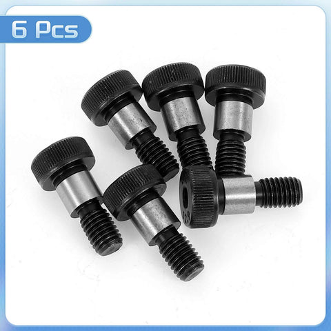 Six Pack Alloy Steel Shoulder Bolts 10mm Shoulder Diameter, 10mm Shoulder Length, M8 Thread, Hex Socket Drive, 6pcs displayed