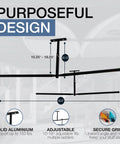 Dimensions and design of Two Kayak Ceiling Rack For Garage Storage, Double Sided Hi Port Overhead Mount.