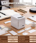 Straight To Point Color Handheld Printer For Paper And Cardstock With Guided Edge Ruler, compact design with labels and stationery.