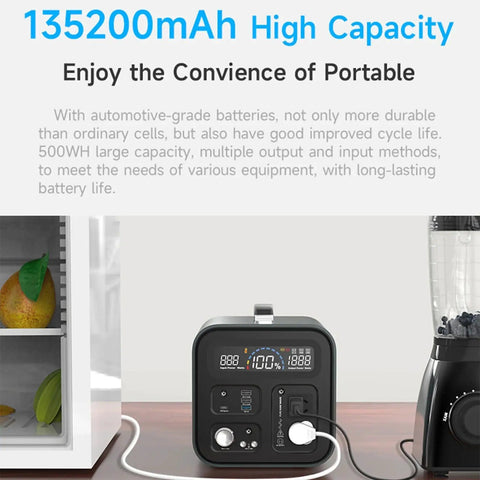 Go Anywhere 500W Solar Generator For Off Grid Power, Camping And Emergency Use, 220V Output With Easy US Plug, Eco Friendly