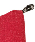 Close-up of red cloth surface on dog bite training sleeve for medium dogs interactive protective bite surface for training and tugging games ideal for German Shepherds and Malinois durable red and white practice gear from puppies to pros
