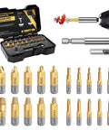 Heavy Duty Screw Extractor Set With Titanium HSS 6542 Bits For Getting Rid Of Broken Bolts, Rusted Screws, And Stripped Nuts, 22 Pieces