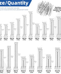 51-Piece Clevis Pins Set With 18 Sizes Flat Head Single Hole Zinc White Link Hinge Pins For Furniture, Hardware And DIY Projects.