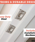 Ball Catch Door Hardware Satin Nickel 4 Pack for Closet and Cabinet Doors on door frame, showing heavy duty steel and installation hardware.