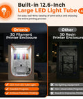 Resin Printer Enclosure with Ventilation and LED Lighting Stable Temperature Protective Cover Fireproof Dustproof Tent