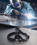 Adjustable Welding Helmet Headgear Replacement For Flexible Durable Welding Hoods ABS Material Easy Fit Long Lasting Comfort Secure Strap Ideal Accessory For Various Welding Helmets in use with welder.