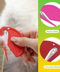 Red 6 Pack Letter Openers With Concealed Blade For Office And Home Use shown in hand and detailed view of blade design.