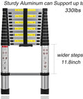 10.5 Ft Telescoping Aluminum Ladder With 11 Steps Heavy Duty Extension Ladder For Home Roof RV And Outdoor Gear