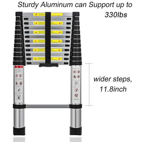 10.5 Ft Telescoping Aluminum Ladder With 11 Steps Heavy Duty Extension Ladder For Home Roof RV And Outdoor Gear