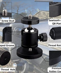 24Lb Magnetic Camera Mount With Rubber Coated Neodymium Magnet And Mini Ball Head 1/4-20 Male Thread For Security Cameras