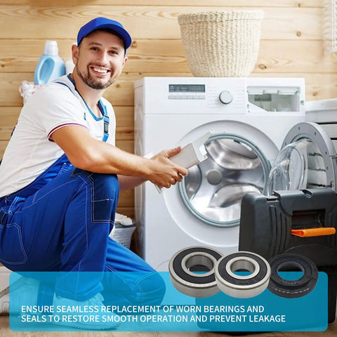 Premium Heavy Duty Rear Drum Bearing And Seal Kit For Lg Kenmore Front Load Washers Replaces 4280 En Models shown with technician.