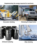 Heavy Lifter Electric Drum Pump Transfer System Moves Liquids With No Sweat Operating Featuring One Button Push And Blistering Eight Thousand Rpm Rotation powered by standard US outlet for fuel and chemical transfer.
