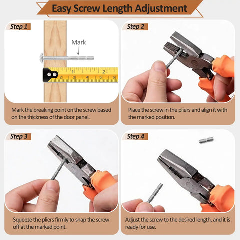 Easy screw length adjustment process for Matte Black Drawer Pulls 10 Pack With 3 Inch Center To Center Hole Spacing For Cabinets And Furniture Upgrade Dope Modern Kitchen And Bathroom Vanity Hardware Ideal For Dresser Wardrobe And Cupboard.