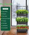 81 Pod Vertical Indoor Hydroponics Garden With Smart LED Grow Light And Auto Circulating Water Pump Three Tier System With 27 Pods Per Tier 42L Capacity in home setting
