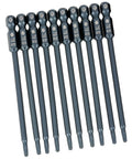 Grab These 10Pcs S2 Alloy Steel Screwdriver Bits With 100Mm Length And T10 Security Star Hex Shank Design For Heavy Torque Drills Rust Proof Power Tools, 10-piece set