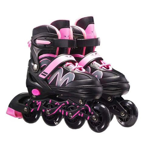 Adjustable Light Up Inline Skates For Kids Teens And Adults With Triple Protection Laces Strap And Buckle Smooth Comfort Boot