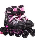 Adjustable Light Up Inline Skates For Kids Teens And Adults With Triple Protection Laces Strap And Buckle Smooth Comfort Boot Durable Roller Blades