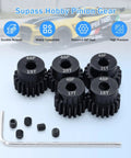5 Piece 48P Pinion Gear Set 17T 18T 19T 20T 21T For 3.175mm Shafts With Hex Key Beef Up Your 1 10 Scale RC Cars Traxxas HSP Arrma