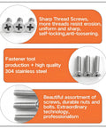 Beefy 960 Piece Laptop Screws Set In 304 Stainless Steel Flat Head Countersunk Machine Screws For SSD Drives M1.4 M1.6 M2 M2.5 M3
