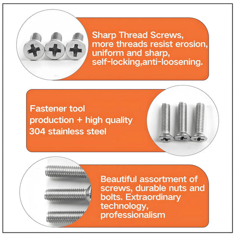 Beefy 960 Piece Laptop Screws Set In 304 Stainless Steel Flat Head Countersunk Machine Screws For SSD Drives M1.4 M1.6 M2 M2.5 M3