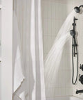 Tub And Shower Trim Kit In Matte Black With 6 Function Shower Head, Easy Clean Nozzles, Full Body, Massage, Focus And Pause Settings, Reliable Valve Trim Upgrade For A Quick No Fuss Shower Refresh in bathroom installation.