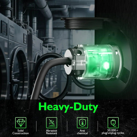 Lighted 3 Prong Extension Cord Ends Kit 15A 125V NEMA 5-15P And 5-15R For Generator RV And Welding Equipment Replacement Ends, Male And Female Repair Kit UL Listed Black, heavy-duty plug
