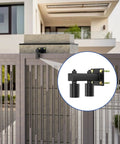 Adjustable Slide Gate Guide Roller For Heavy Duty Sliding Gates, 3 Inch Thickening Metal Bracket With Quiet Nylon Wheel installed on a gate