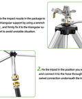 Tripod Base Brass Impact Sprinkler With Pulsating 360 Degree Coverage assembly instructions with tripod and brass nozzle