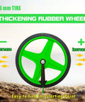 Six Inch Measuring Wheel with green 13mm TPR tire on ground for distance measurement, adjustable feature shown