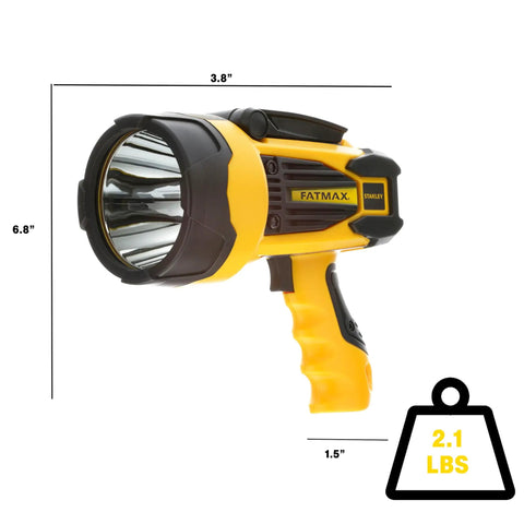 Rechargeable 2200 Lumen Lithium Ion Ultra Bright LED Spotlight Flashlight with USB Power Charger, hand-held view