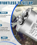 Close-up of RV Air Conditioner Motor Capacitor 60 5 MFD Replacement For RV A C Units, showing connection terminals.