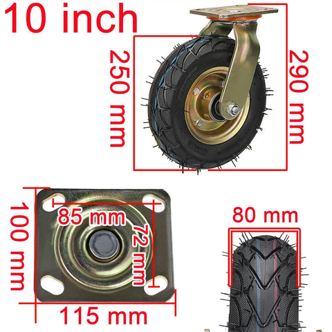 Built Tough Heavy Duty Pneumatic Caster Wheels With Easy Flip Side Brake Double Ball Bearings For Sweet Silent Rolling On Utility Carts Swivel Industrial Casters Stainless Steel Bolts No Drama Install