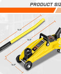 Low Profile Hydraulic Trolley Floor Jack Kit With 2 Ton Capacity, Comes With 2 Ratchet Jack Stands, Safety Overload